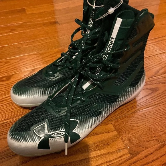 New Under Armour Green White Football Cleats 13 - Picture 4 of 4